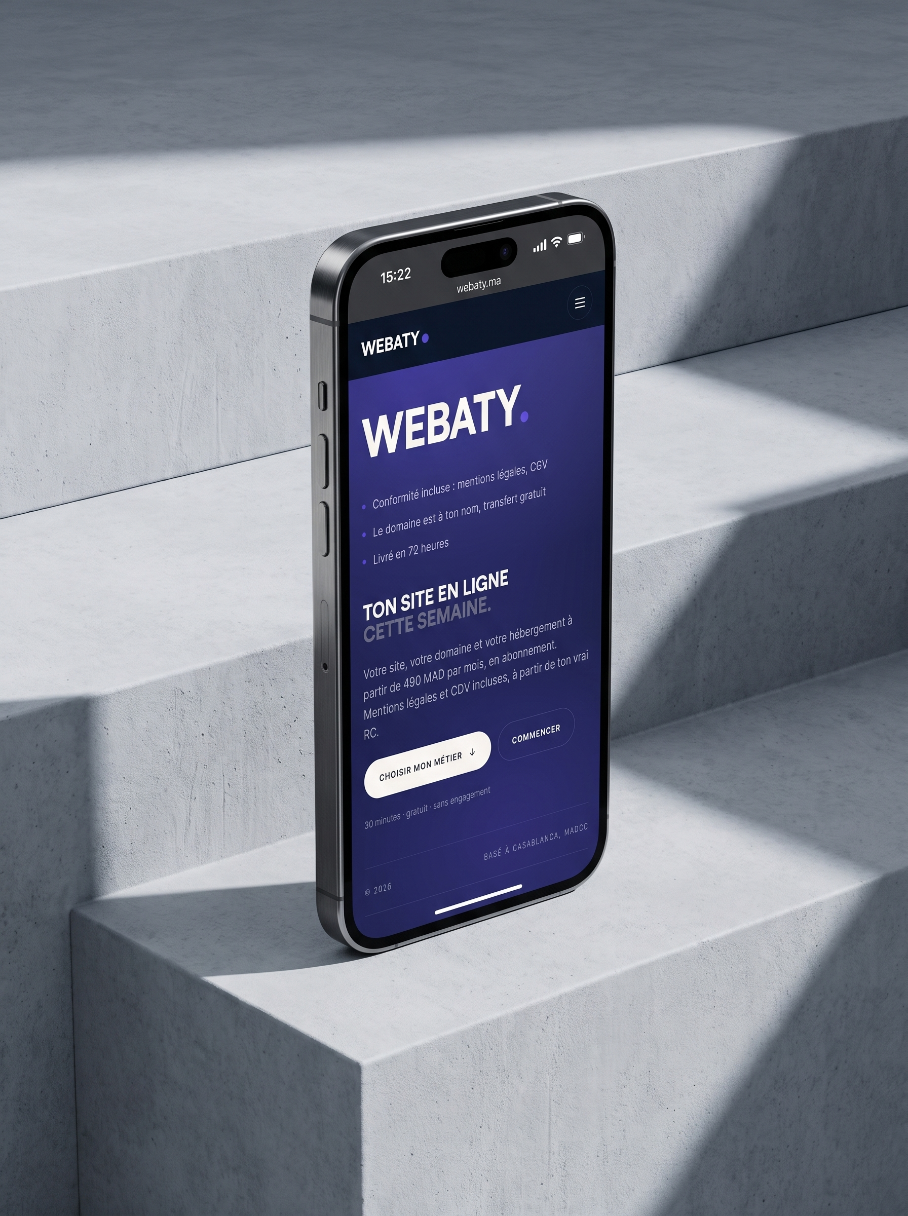 Le site Webaty sur mobile